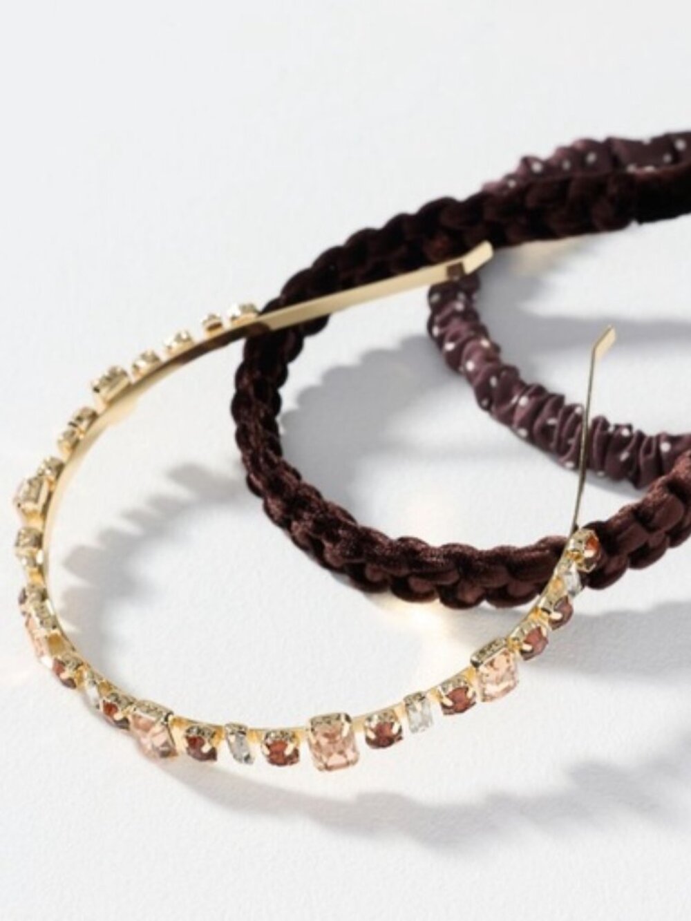 Anthropologie Assorted Crystal Headbands (Set of 3) New